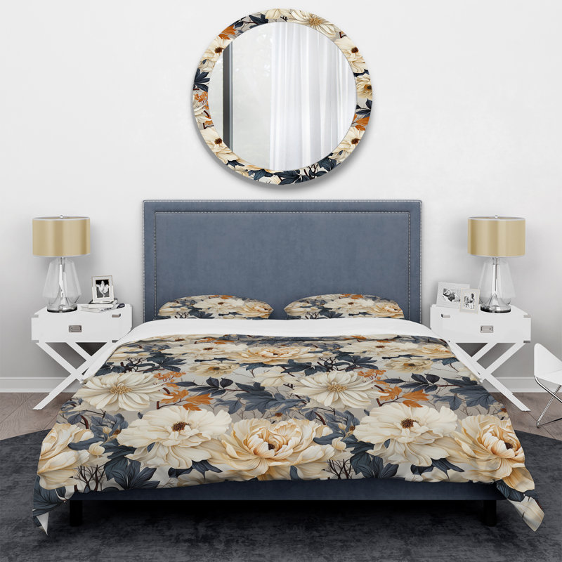 Ensemble de housse de couette Ethereal Blooms, Housse de couette pour très grand lit et 2 très