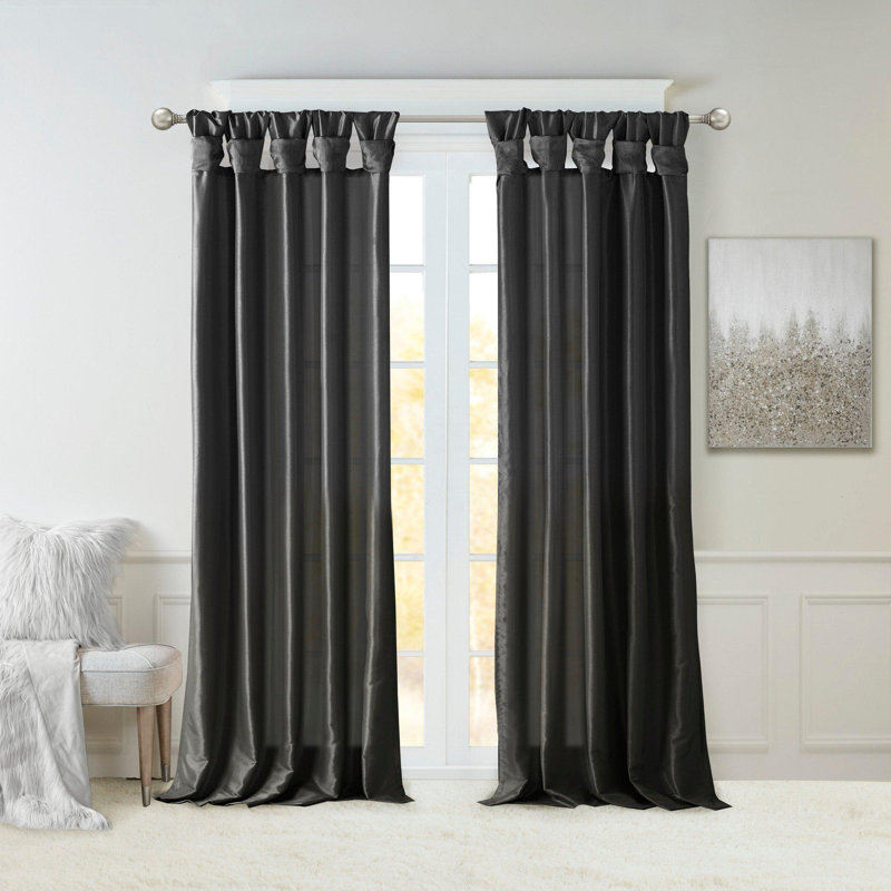 Panneau de rideau 50 "Twist Tab Total, Gris anthracite, L 108 po x L 50 po