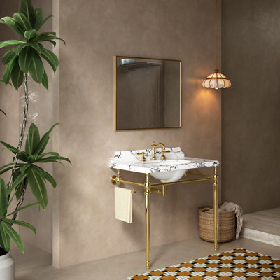 Ensemble de meuble-lavabo courbé et rayé 24 po avec tiroir Annora