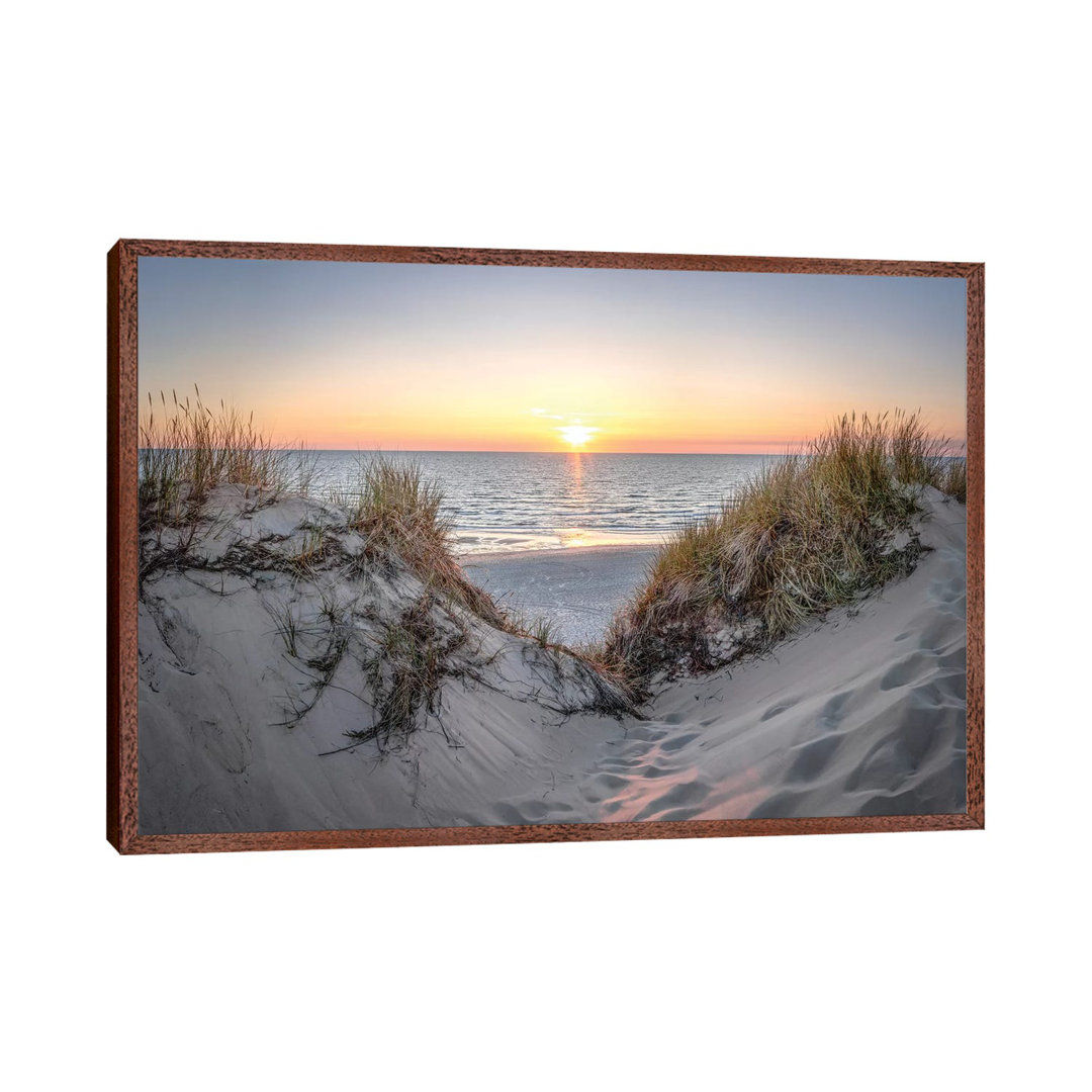 Sunset At The Dune Beach, North Sea, Sylt by Jan Becke - Print on Canvas