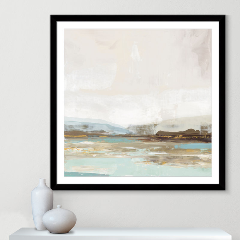 «Vibrance of Blue Print» par Allison Pearce, Cadre noir, H 42,5 po x l 42,5 po
