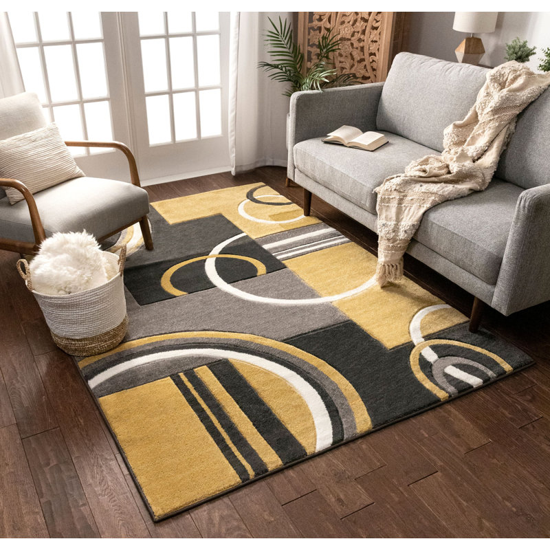 Ruby Abstract Synthetic Area Rug, Rectangle 160 x 220cm