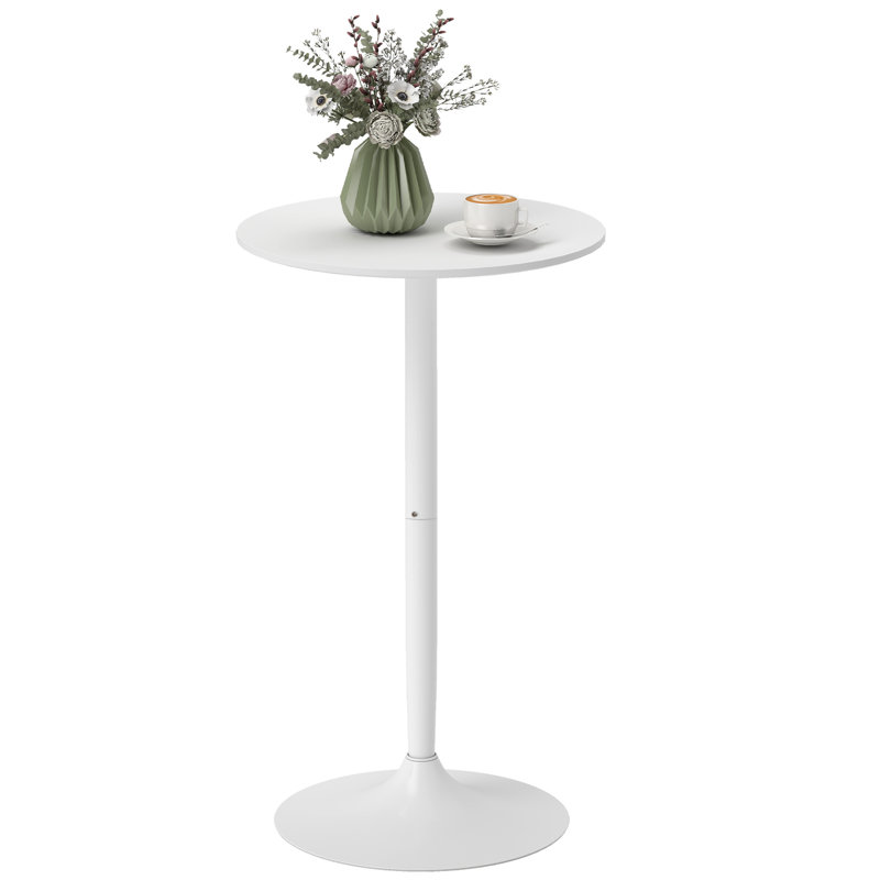 Table de bar ronde ronde 23,6 po, Blanc