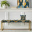 Banc floral rembourré or-135351378