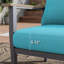 Ensemble de conversation pour patio extérieur 7 personnes avec cadre en aluminium, 2 chaises berçantes pivotantes et poufs-1691812313