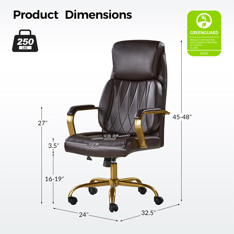 Fauteuil de direction ergonomique et inclinable Sofiane, Brun