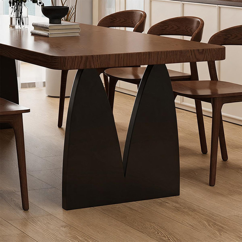 Brown Rectangular Solid Wood Slab Dining Table, 29.53"H x 94.49"L x 39.37"W