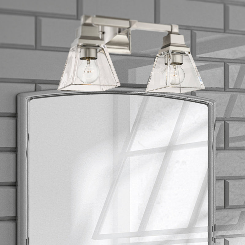 Éclairage de salle de bain à intensité variable 2 lumières Anfrenee, Nickel brossé