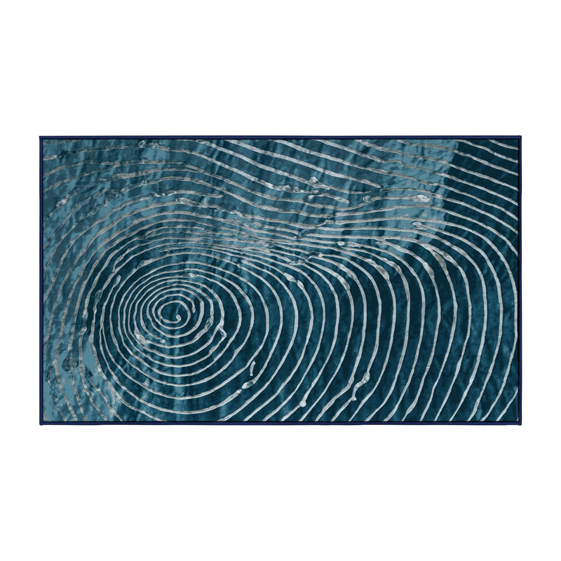 Machine Washable Blue Area Rug, Rectangle 2' x 3'