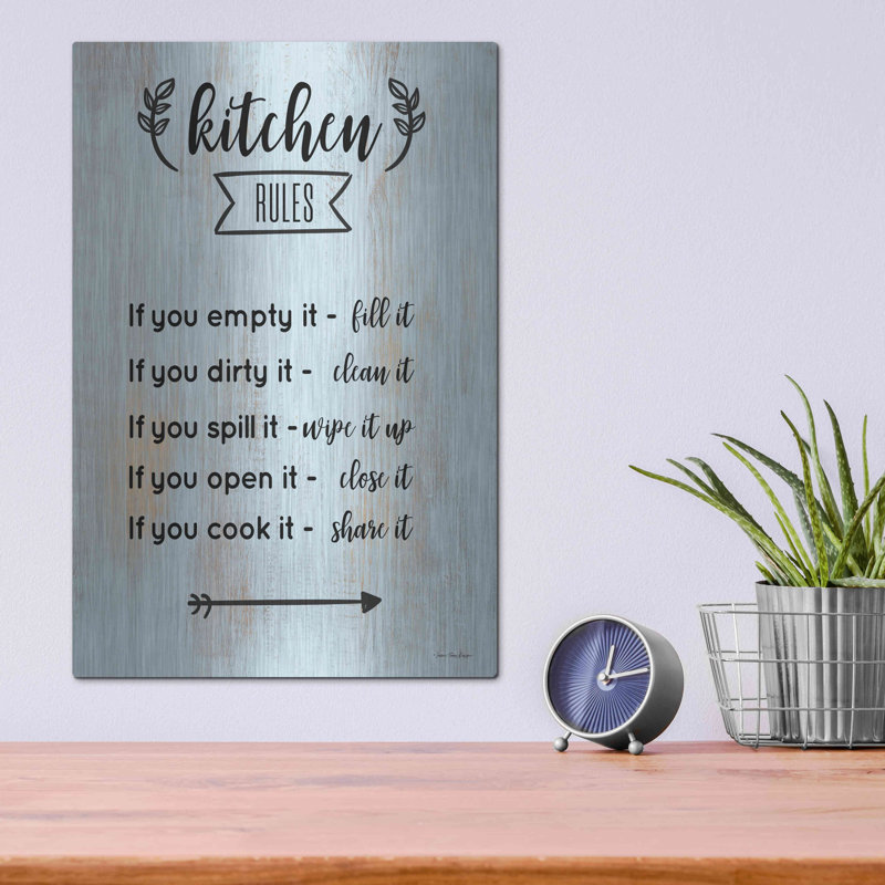 «Kitchen Rules» par Seven Trees Design, art mural en métal, H 16 po x l 12 po
