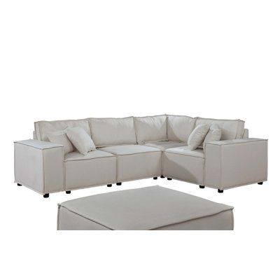 Modern Modular Sectional Sofa with Ottoman