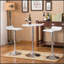 Ensemble de table de bar en bois et métal chromé blanc à hauteur réglable et 2 tabourets pivotants réglables en chrome