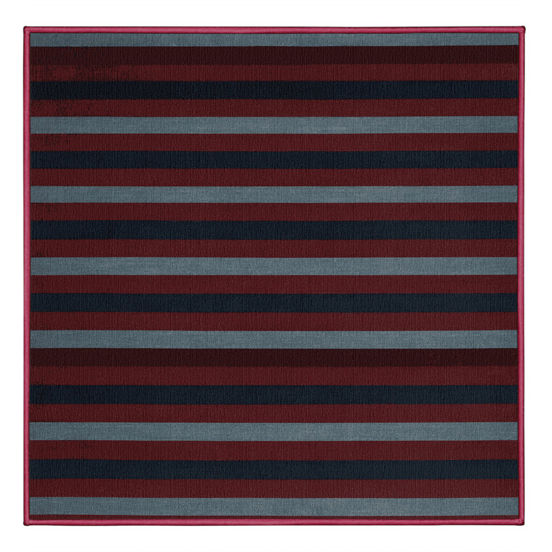 Tapis rouge à rayures horizontales lavable à la machine