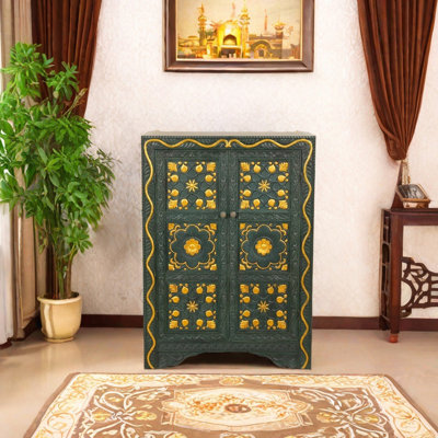 Armoire d'appoint en bois massif de style sud-est asiatique