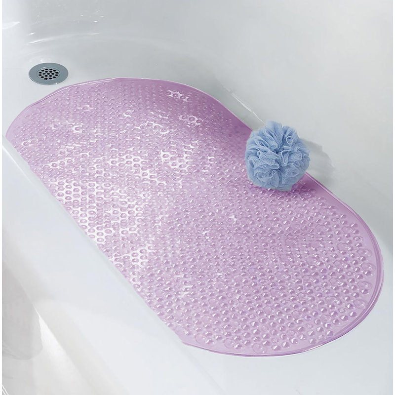Tapis de douche antidérapant en vinyle avec ventouses Bubbles - 27 po x 15 po, Orange