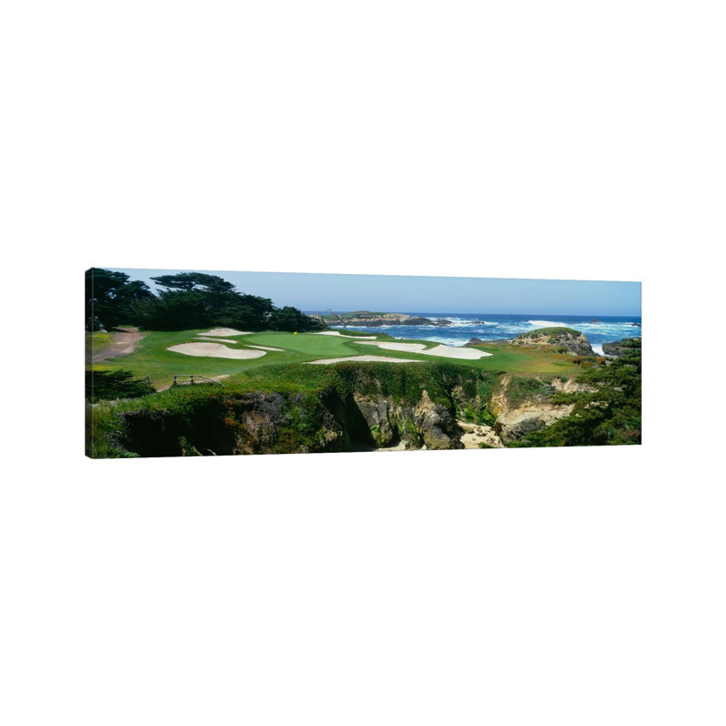 15e trou I, terrain de golf de Cypress Point, Pebble Beach, Californie, États-Unis - Estampe numérique sur toile tendue avec châssis