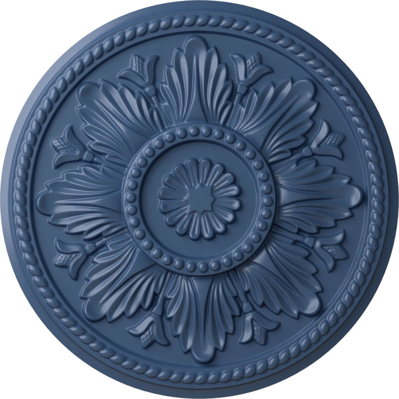 Médaillon de plafond Endurathane Edinburgh, DE 18 1/8 po x P 3 1/2 po x P 2 3/4 po (convient aux auvents jusqu'à 5 1/8 po), finition craquelée d'hamamélis peinte à la main