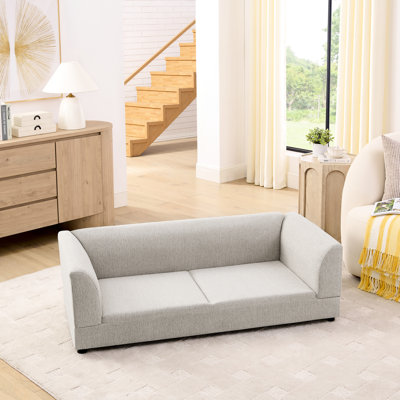 Comfortable Oversized Pet For Medium And Big Companions - Modern Beige Rectangular Design, , 56.5"*26"*17", Short Leg Stability Furries Design With Easy Movement