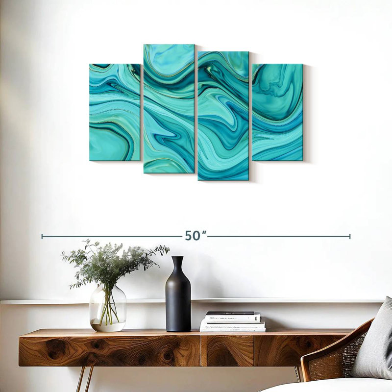 Avery Aqua Abstract, 22" H x 36" W