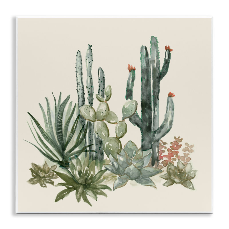 Plaque murale Mojave Green Succulents, design par Nan