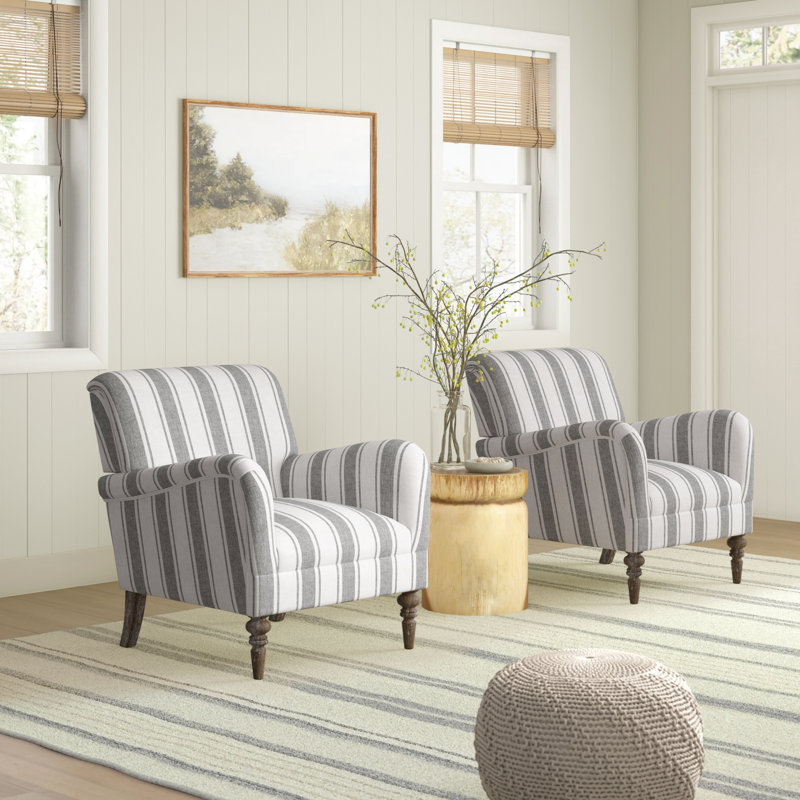 Lila 75 Cm Wide Coastal Farmhouse Armchair, Grey