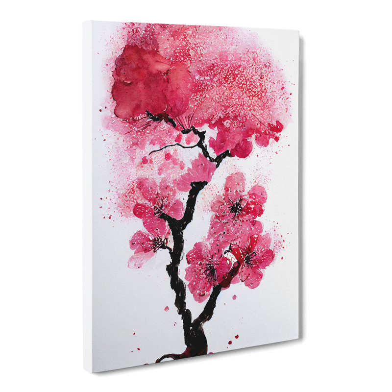 Watercolour Cherry Blossom Tree Vol.1 - Wrapped Canvas, 76cm H x 50cm W x 3cm D