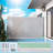 American Design 71" Tall 138" Deep Retractable Side Awning, Gray, Semi-Transparent, With Printed Screens, For Pool And Balcony Sun Protection 71"X138" Gray Manual, Printing, Upf50+, Suitable Wooden