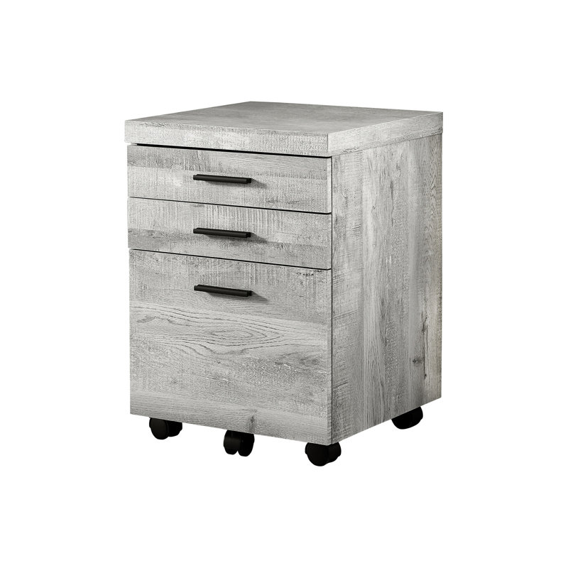 Grey File Cabinet With Rolling Feature, Storage For Documents And Contemporary Design Modern Office, Laminate Finish Printer Stand
