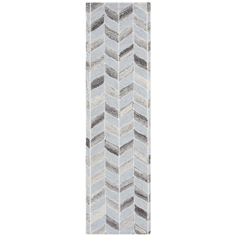 Nit Hand Tufted Performance Chevron Rug, Runner 2'3" x 8'