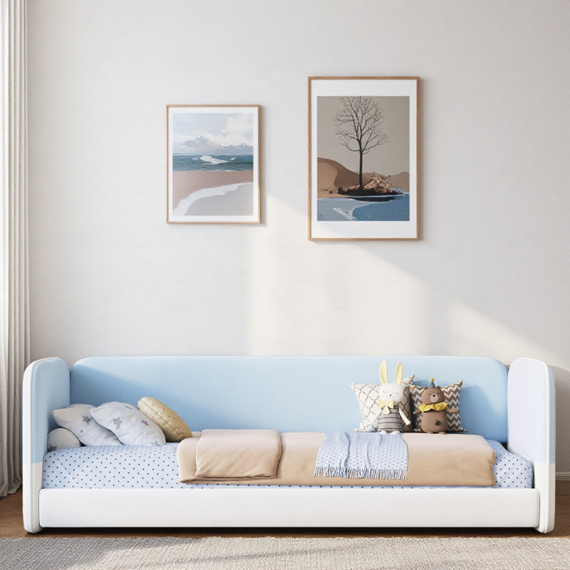 Lit de jour moderne avec protection latérale, Blue
