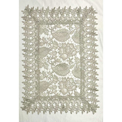 Napperon rectangulaire en polyester floral