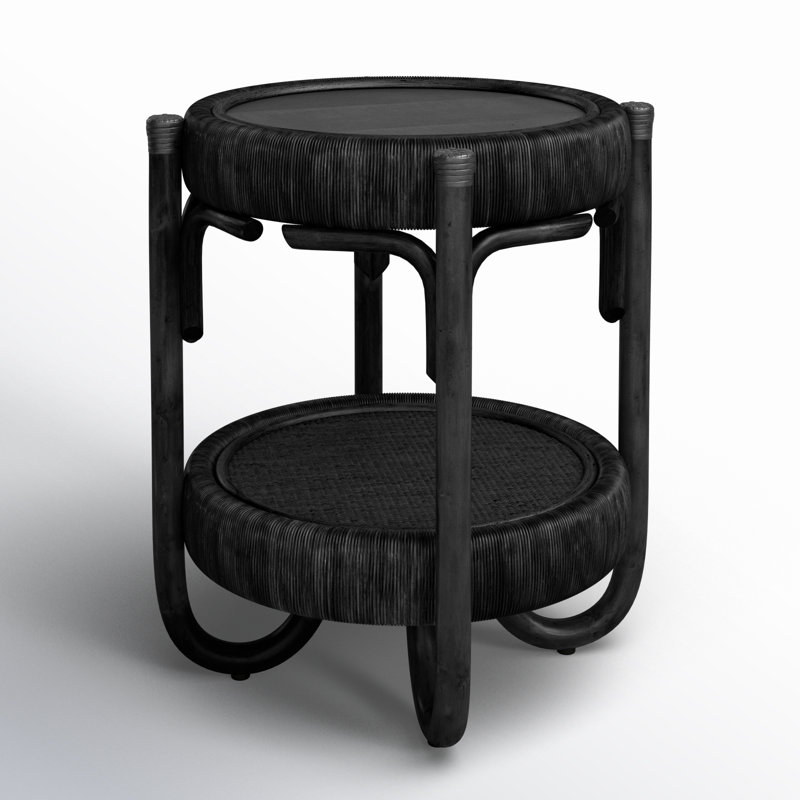 Table de bout avec rangement Hathaway, Noir, noir, noir, noir