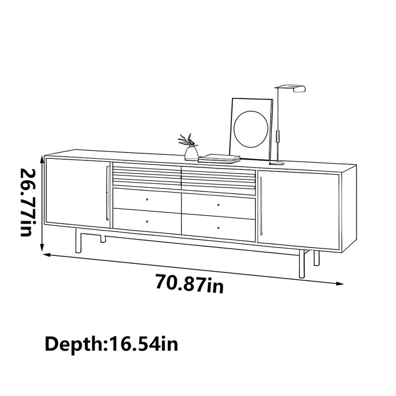 Meuble télé moderne et rétro, 70.87"