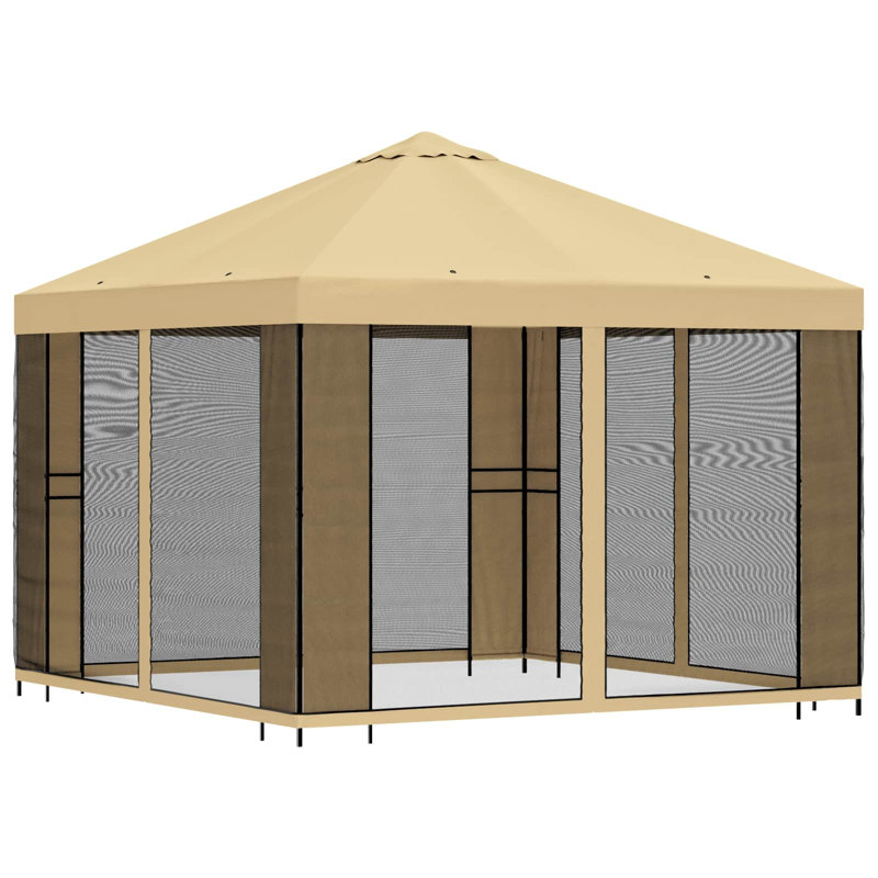 Vidaxl Gazebo Polyester And Steel, Cream