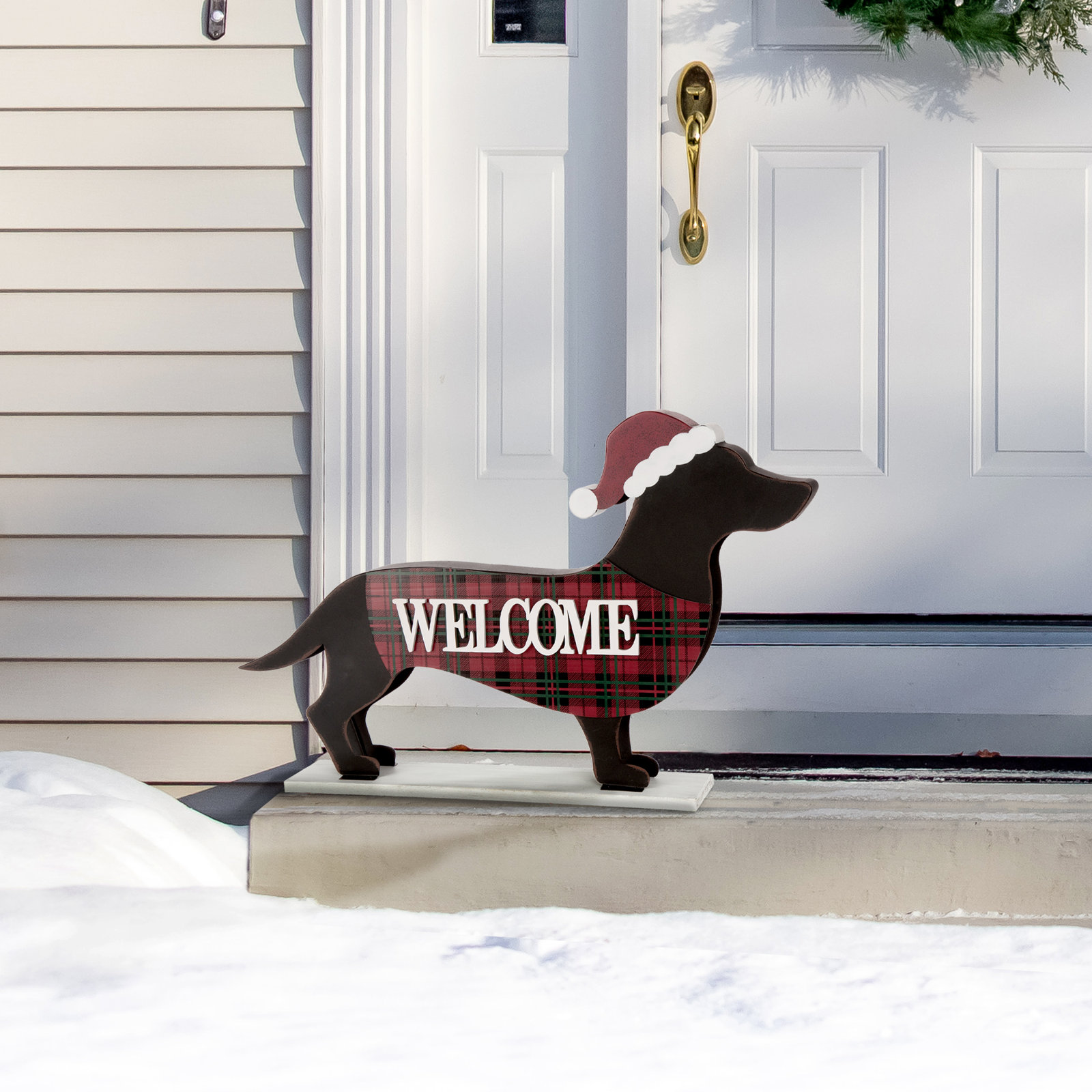 22"L Wooden/Metal Dachshund Porch Sign