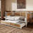 Traditional Style Rattan Full Size Cleoda With Full Size Trundle For Limited Space, Guest Room-61579522-61579533