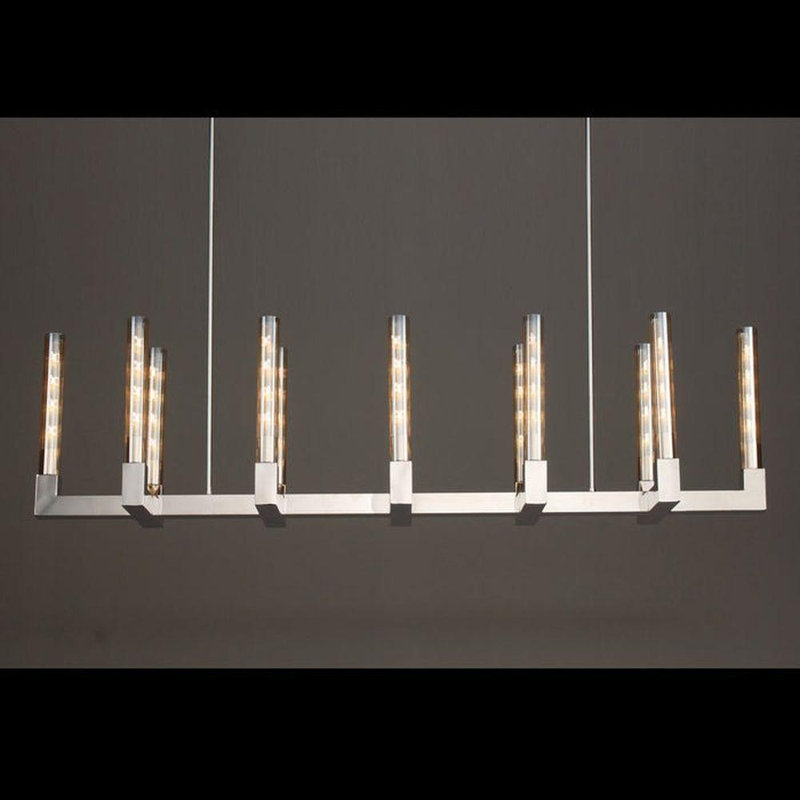 Lustre linéaire à 12 lumières Kampyli, Noir mat