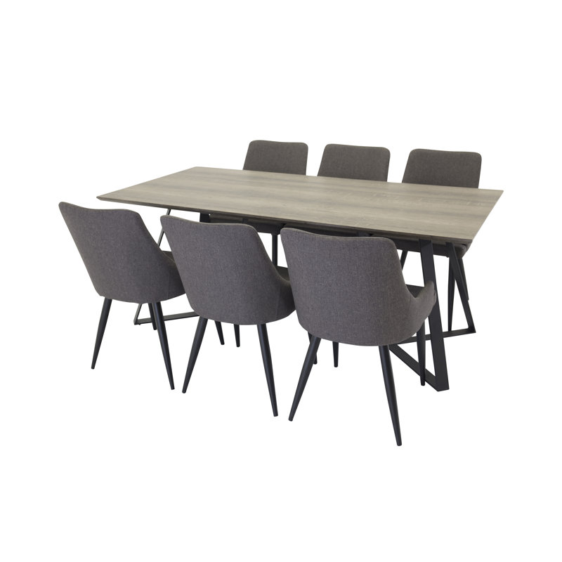 Dallas 6 - Person Dining Set, Black