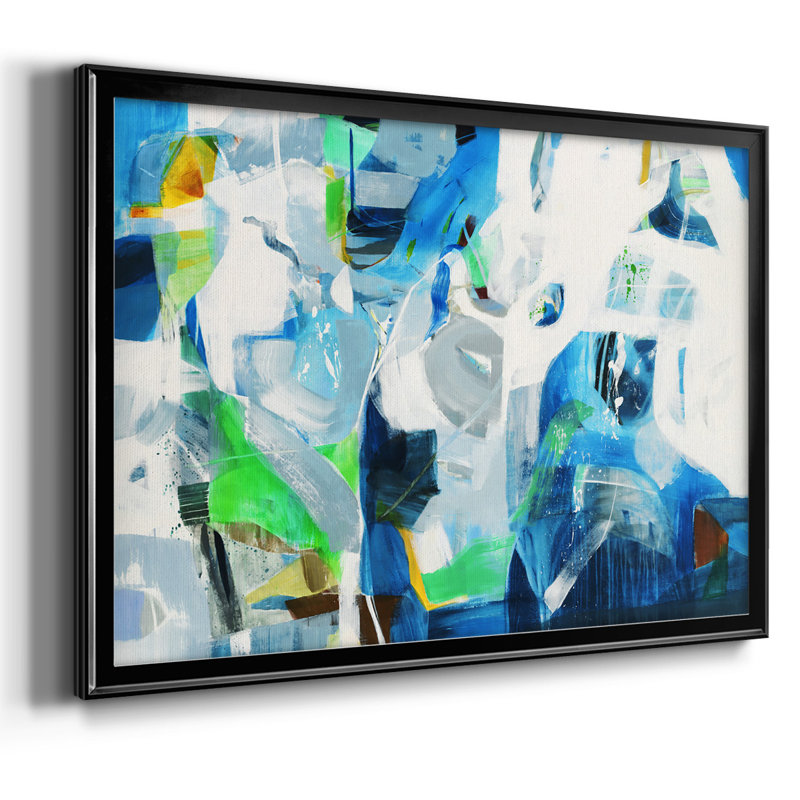 Down The Rapids, H 26 po x l 38 po x P 1,5 po, Toile avec cadre flottant noir