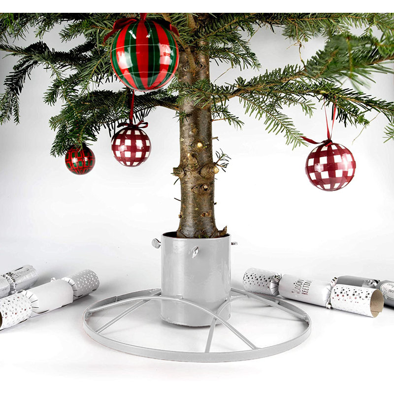 Steel Live Tree Stand For Max. Tree Height 3.1 - 3.6m, 15.5cm H x 40cm W x 40cm D, Red