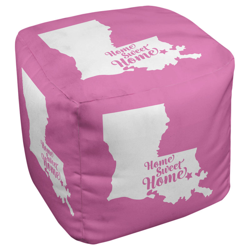Upholstered Ottoman, Pink