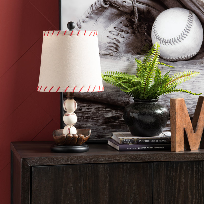 Set Of 2 19.75" Resin Baseball Table Lamp