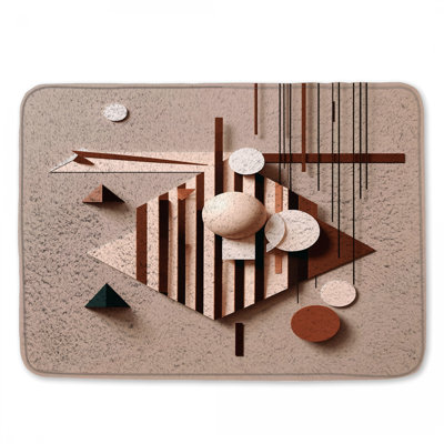 Geometric Shapes Composition Bath Mat
