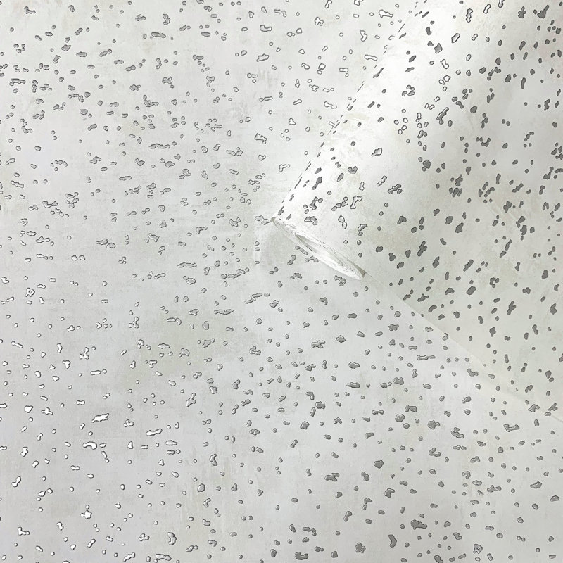 Lustre Metallic 3D Embossed Spot Wallpaper Roll, Silver