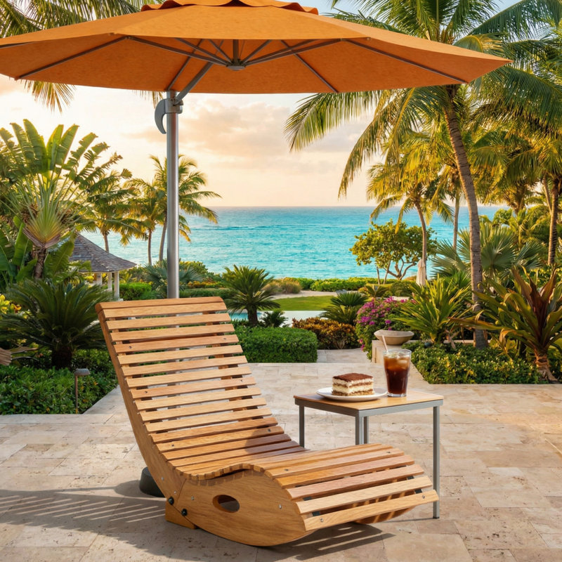 Chaise berçante en bois, chaise berçante d'extérieur