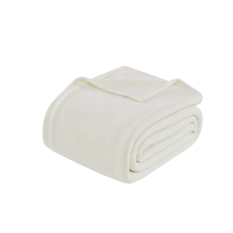 Couverture en micropolaire double / grand, L 90 po x l 90 po, Ivoire ivoire
