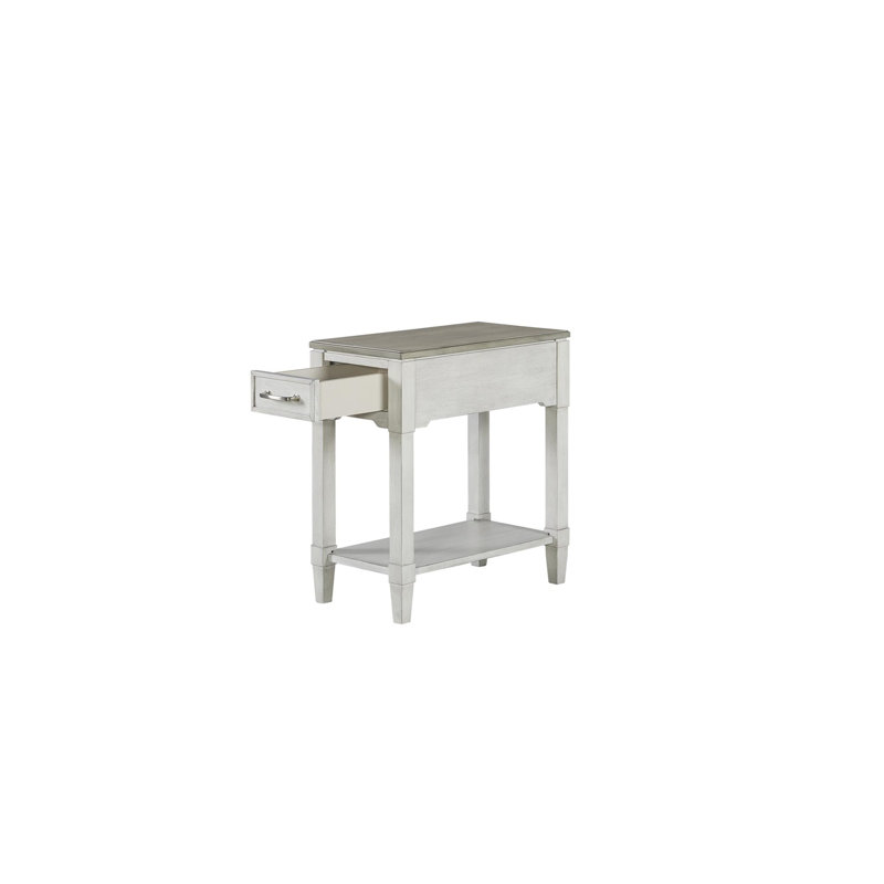 Chairside Table with Drawer & Open Shelf
