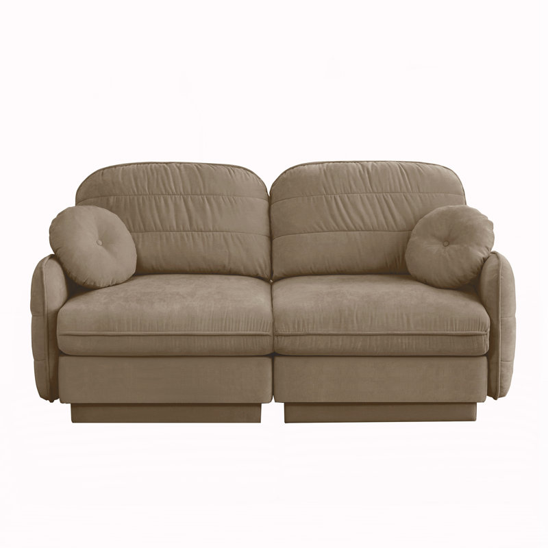 Causeuse avec coussins ronds, Light Coffee
