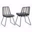 Ensemble de 2 chaises d'extérieur avec 2 coussins gris