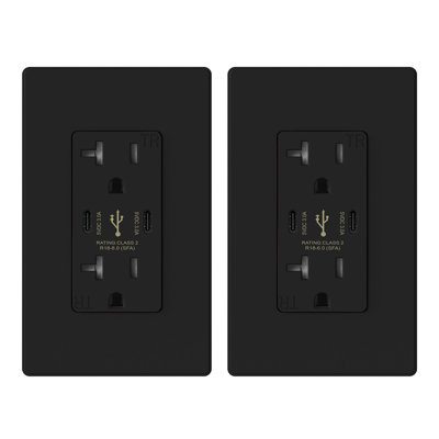 Tamper Resistant 30 W Decorator Rotating Outlet with USB Port
